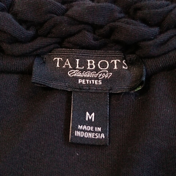 Talbots Petites Black Scoop Neck Blouse - Picture 7 of 10